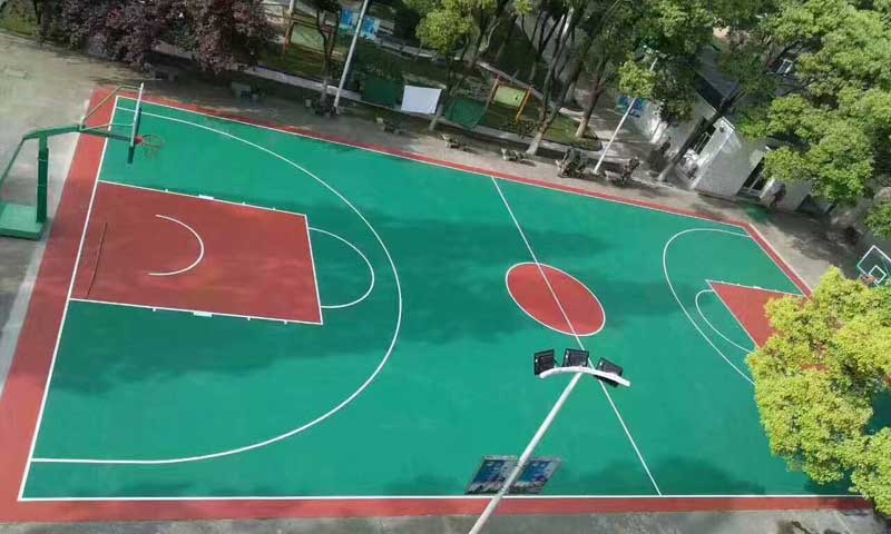 運動地板膠廠家_室外運動地膠施工